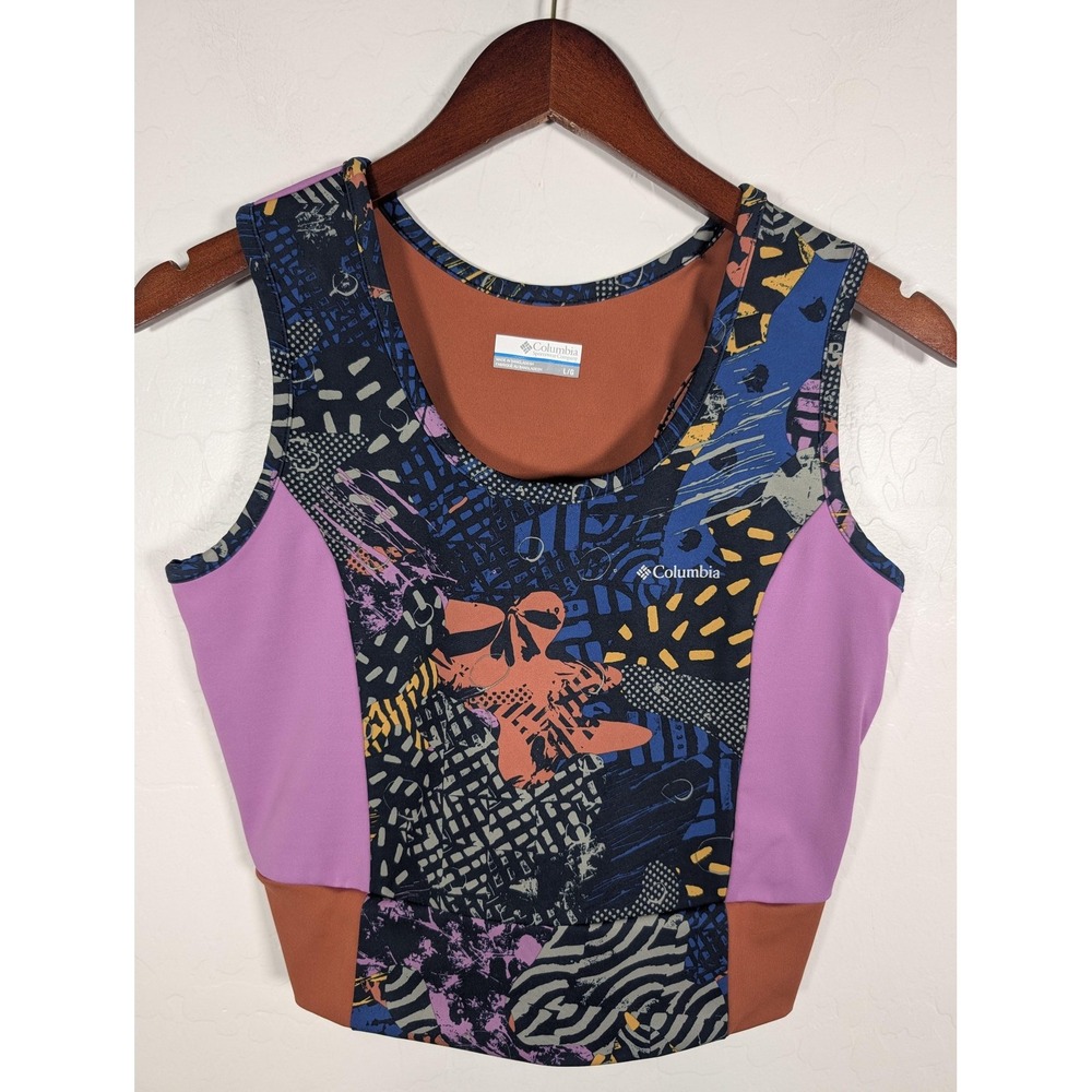 Columbia Crop Tank Top Womens Large Athletic Stretch Sportswear Workout Gym